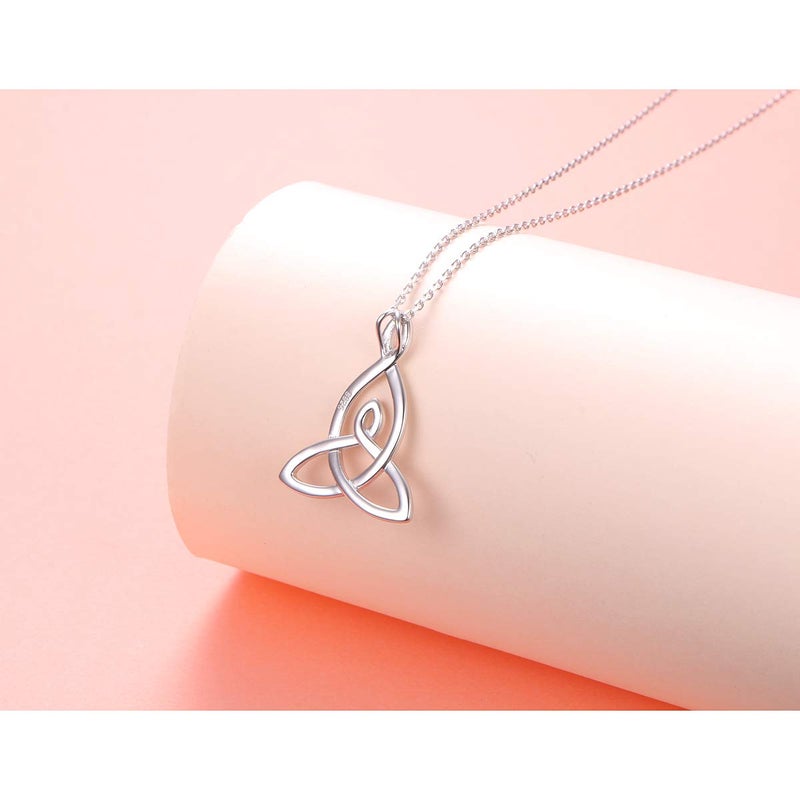 FLYOW 925 Sterling Silver Jewelry Mom Knot Mother Daughter Celtic Knot Pendant Necklace for Women Birthday Valentine's Day Mother's Day Gift, 16 Inch + 2 Inch - Image 3